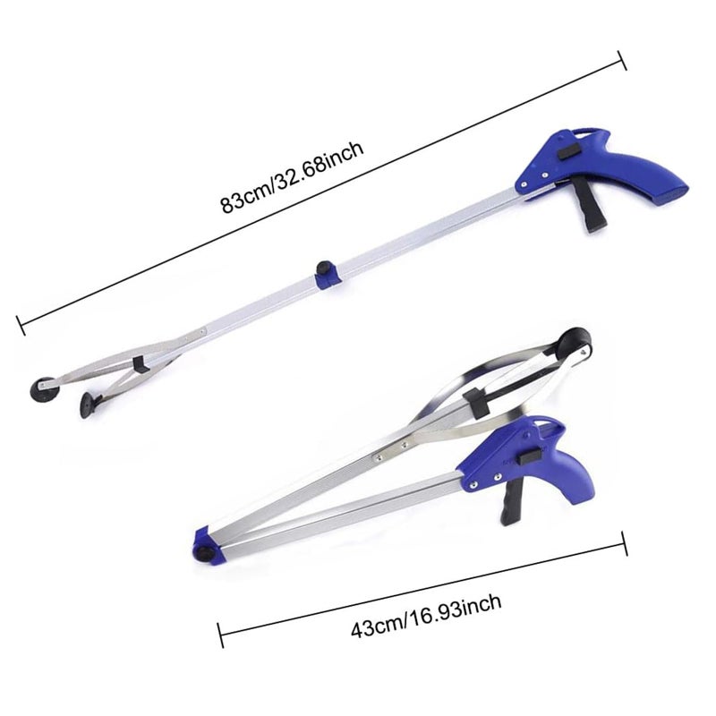 Ufurty Foldable Reacher Grabber, 32 INCH Aluminium Alloy Long Arm Folding Helping Hand Trash Litter Picker Suction Cup Grabber Reach Pick-Up Tool Mobility Grip Hand Aid (1#) - Image 2